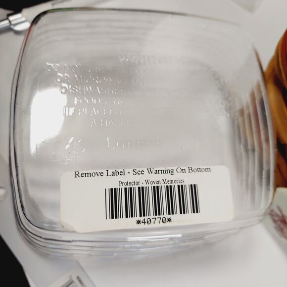 Lot Of 2 Square Longaberger Baskets w/ Handles Liners Tie On Bee Fire Memories - Picture 16 of 16